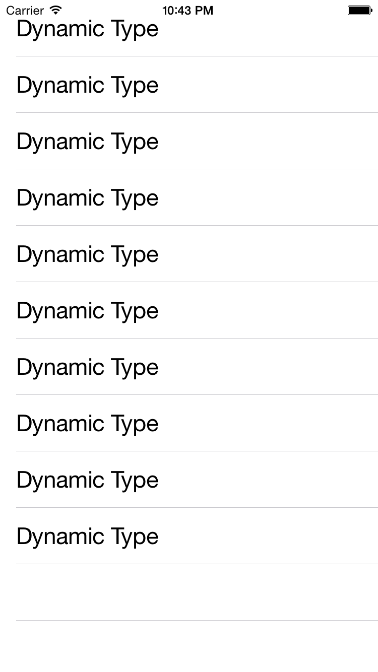 TableView Dynamic Type